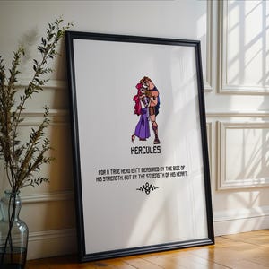 Disney Inspired Line Art Print, Hercules Print, Disney Prints, Disney Abstract Art, Disney Posters, Hercules Posters, Kids Disney Wall Art