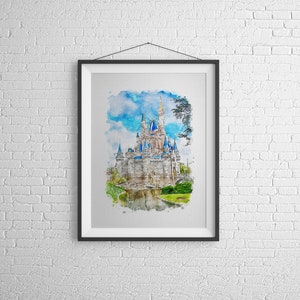 Disney Prints, Walt Disney World Prints, Four Parks Set of Four Disney Prints, Disney Watercolour Prints, Disney Parks Posters, Disney Gift image 3