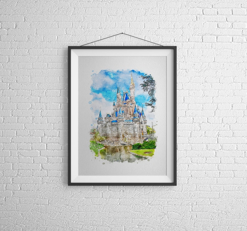 Disney Prints, Walt Disney World Prints, Four Parks Set of Four Disney Prints, Disney Watercolour Prints, Disney Parks Posters, Disney Gift image 3