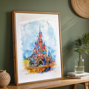 Disneyland Paris Print, Sleeping Beauty Castle, Disney Prints image 4