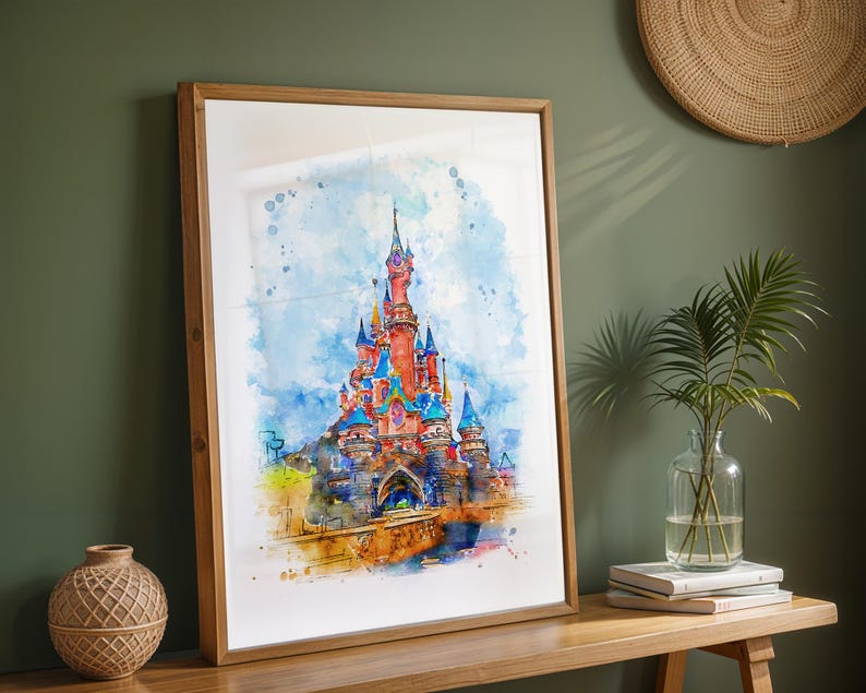 Disneyland Paris Print, Sleeping Beauty Castle, Disney Prints image 4