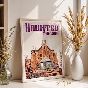 Haunted Mansion Retro Disney Drucke, Retro Disney Poster, Magic Kingdom Drucke, Disney World Poster, Disney Parks Poster, Attraktion Print