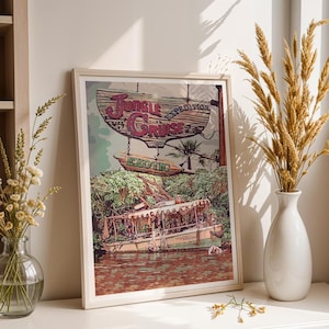 Stampa Jungle Cruise, Retro, Stampe Disney, Poster Disney, Magic Kingdom, Stampe Disney World, Decorazioni murali Disney, Parchi Disney, Giostre Disney