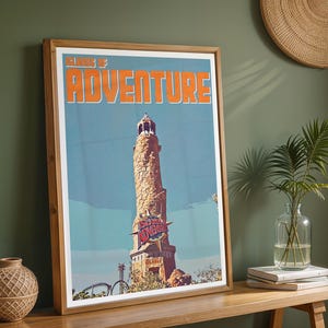 Póster retro de Universal Islands of Adventure, IOA, faro, impresiones vintage, impresiones de Universal, póster de Universal, impresiones de Orlando