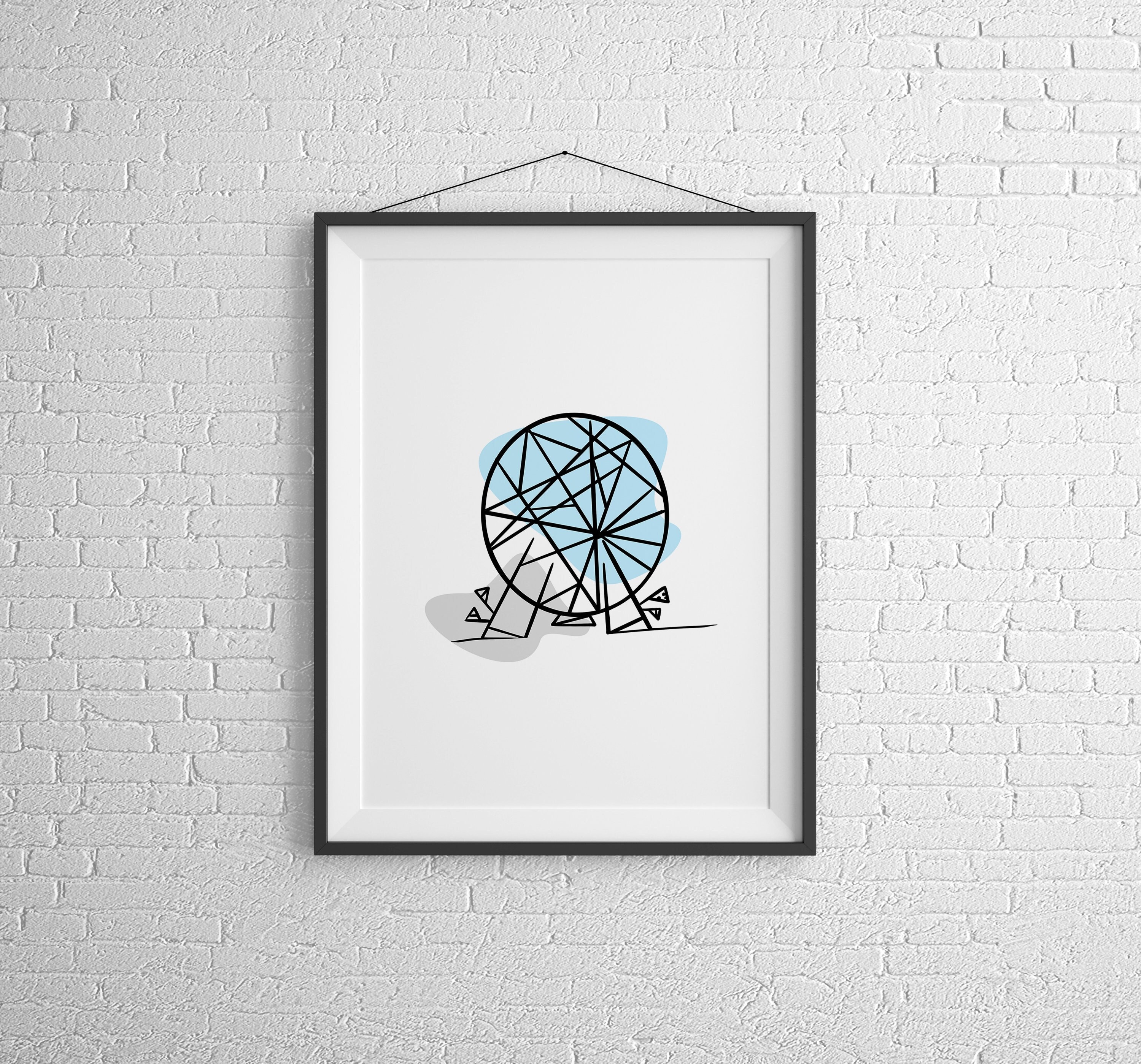 Epcot, Spaceship Earth, Line Art Disney Print, Disney Poster, Contemporary Disney Wall Art, Walt Disney World Prints, A1, A2, A3, A4, A5