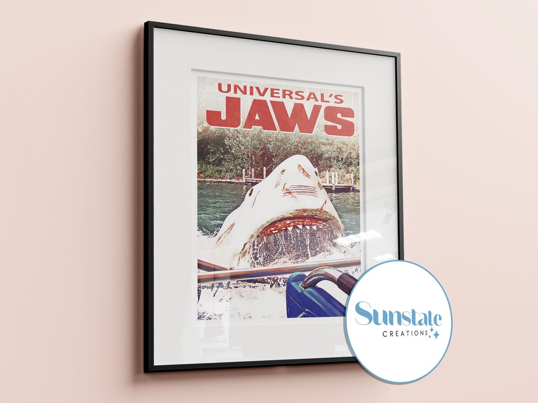 Jaws the Ride, Retro Poster, Universal Studios Retro Print, Universal ...