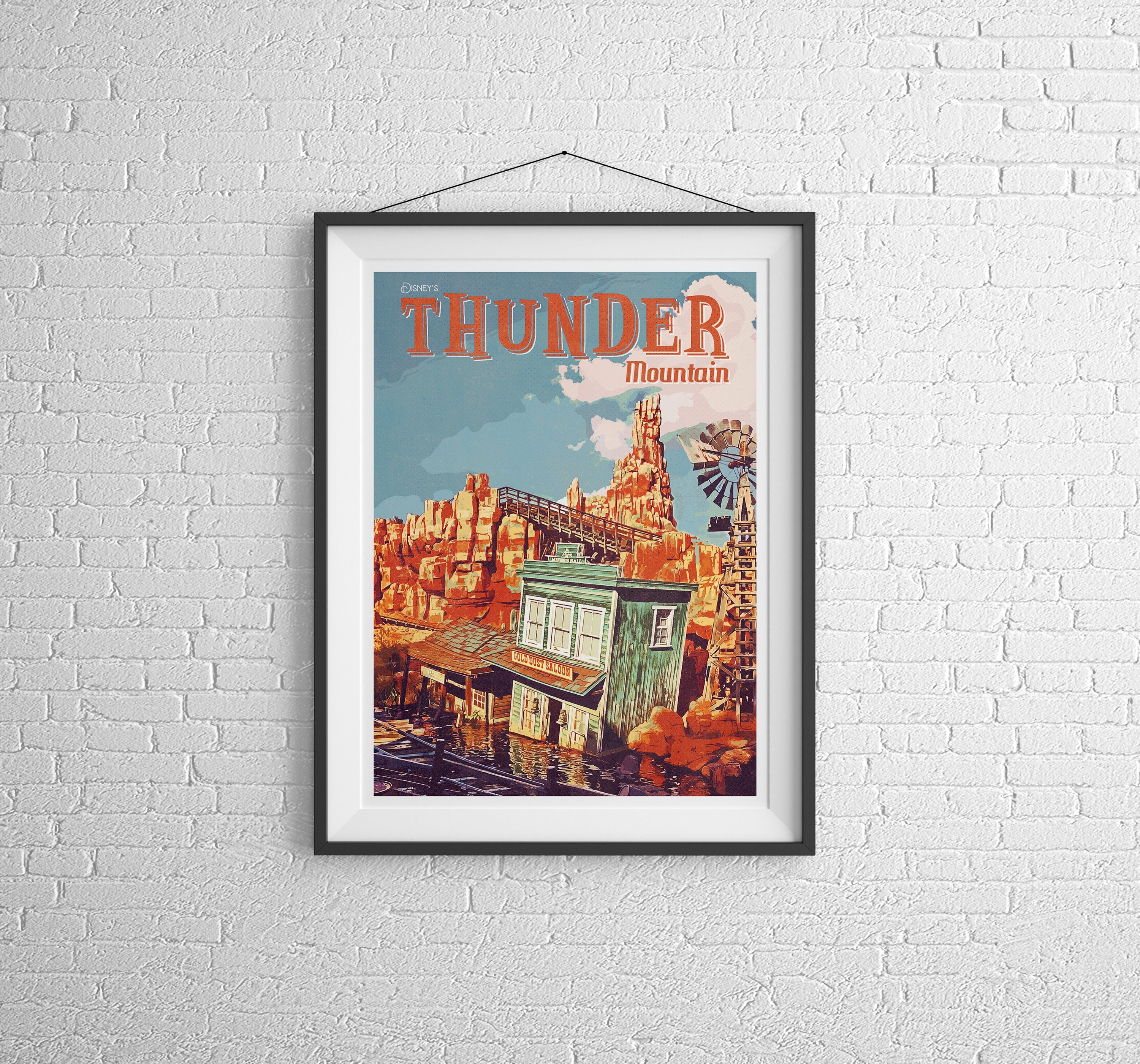 Discover Big Thunder Mountain Retro Poster, Disney Print, Magic Kingdom, Retro Walt Disney World Posters