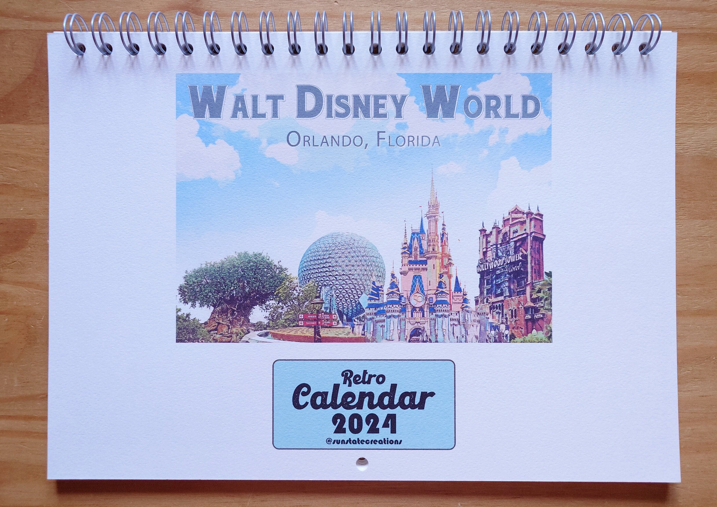 Calendrier Walt Disney World 2024, calendrier rétro Disney
