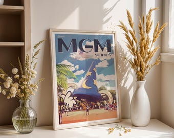 MGM Studios, Disney Prints, Sorcerers Hat, Retro Disney Prints, Disney Posters, Disney World Prints, Disney Art, Disney Parks, Disney Rides