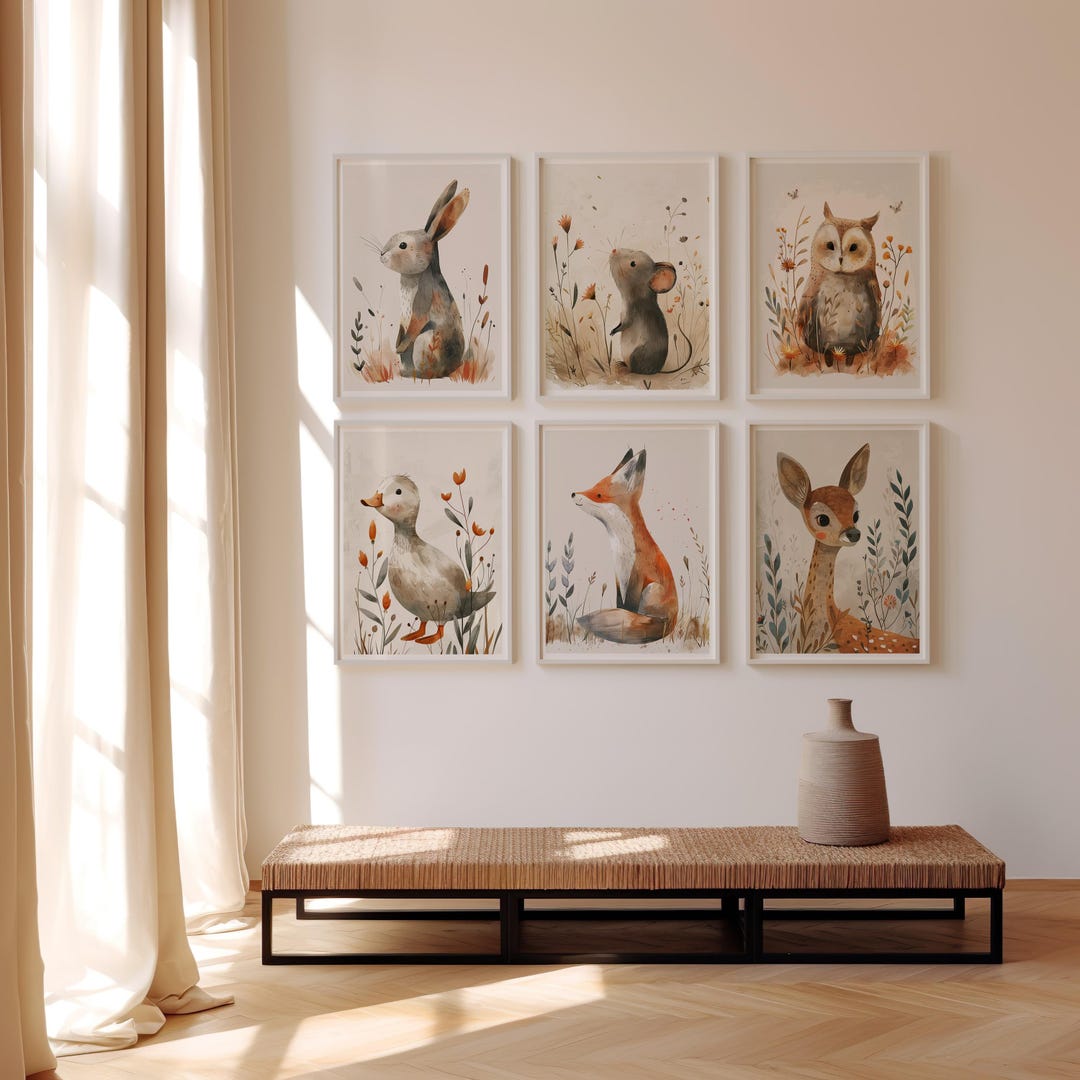Farmhouse Animal Prints, Wildlife Prints, Fox Prints, Bunny Prints ...