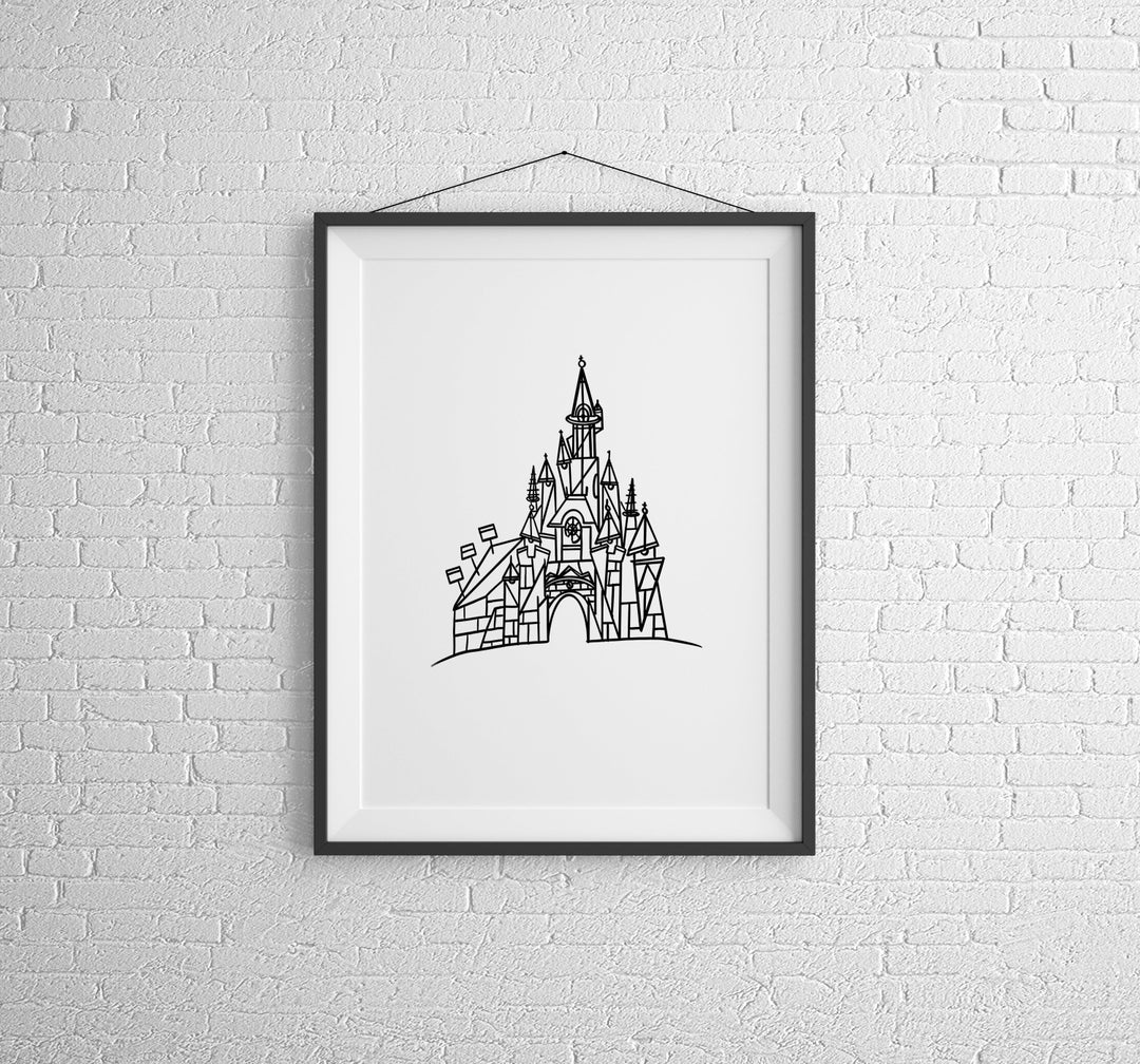 Disneyland Paris, Line Art, Disney Print, Disney Castle, Disneyland