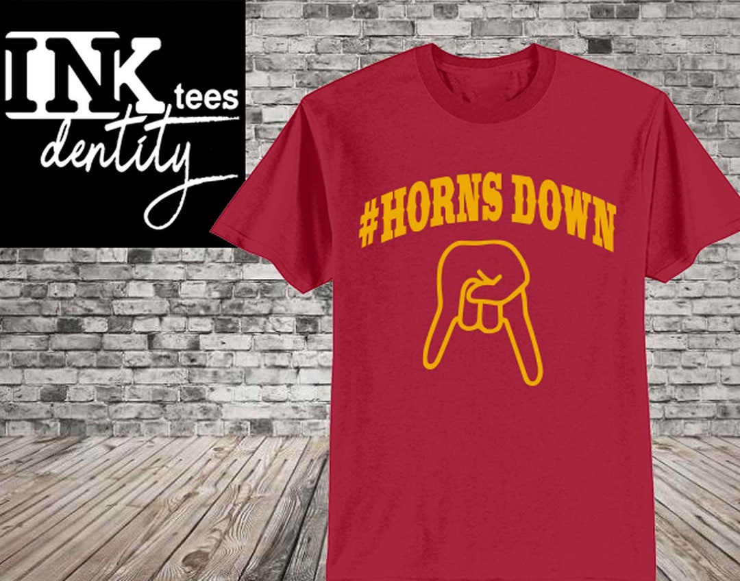 All for Fun Horns Down Tshirt Iowa State Cyclones Pic Says Etsy