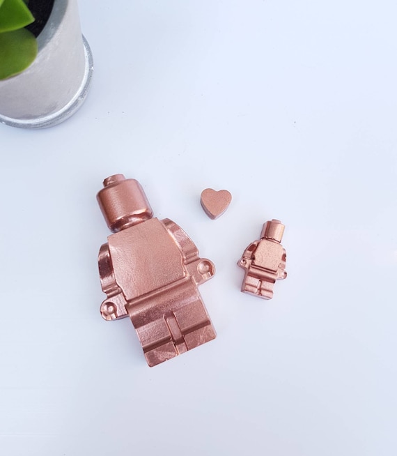 Copper Concrete Lego Man Large Mini figure Gift Build your family