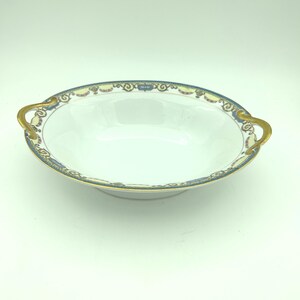 Vintage Noritake "M" Morimura Sylvania Pattern Rose Swags, Scrolls and Birds 10" Oval Vegetable Serving Bowl With Gold Handles Made In Japan