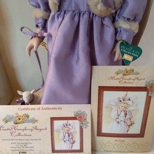 Maud Humphrey Bogart Brass Key Collection Little Bo Peep & Sheep Genuine 16 Porcelain Doll With Certificate Of Authenticity In Original Box image 7