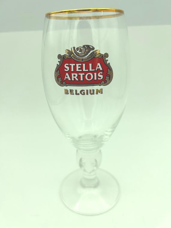 4-Piece Stella Artois Belgium Anno 1366 Logo Souvenir Beer Glass 
