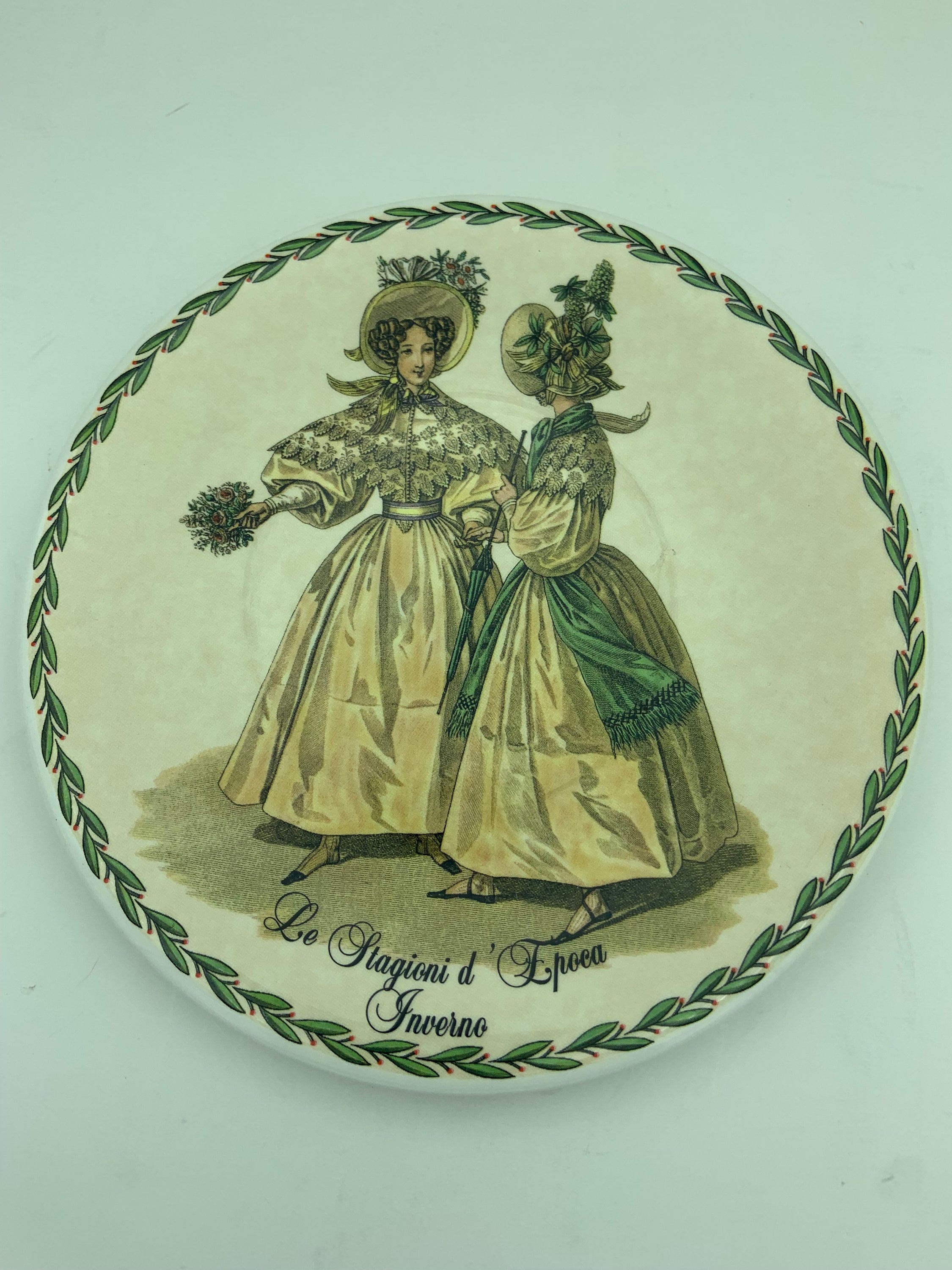 Set of 4 Vintage Ceramica Due Torri Made in Italy Victorian Ladies 