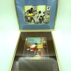 Set Of Two American Artist Annie Lee 8" X 10" Framed Art Prints Includes "All That Glitters" Hair Salon And "Fifth Grade Substitute" Teacher