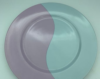 Vintage Mikasa Fine China Designed By Larry Laslo Lavender Gray Wave #L5096 Twelve Inch Round Chop Plate Serving Platter Dish
