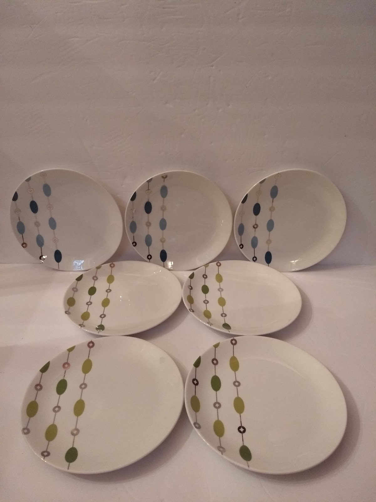 Cutiset Postre de porcelana, platos de ensalada, juego de 6, blanco (7  pulgadas, cuadrados)