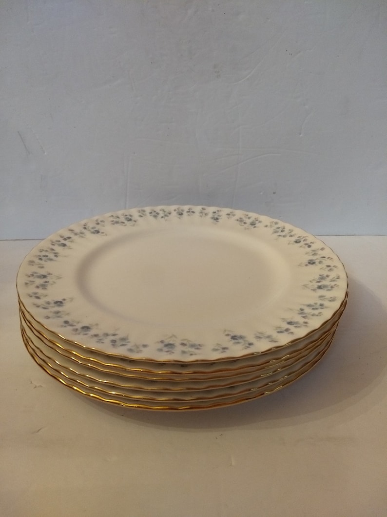 Set Of Six Vintage Made In England Royal Albert Bone China Memory Lane Dinner Plates
