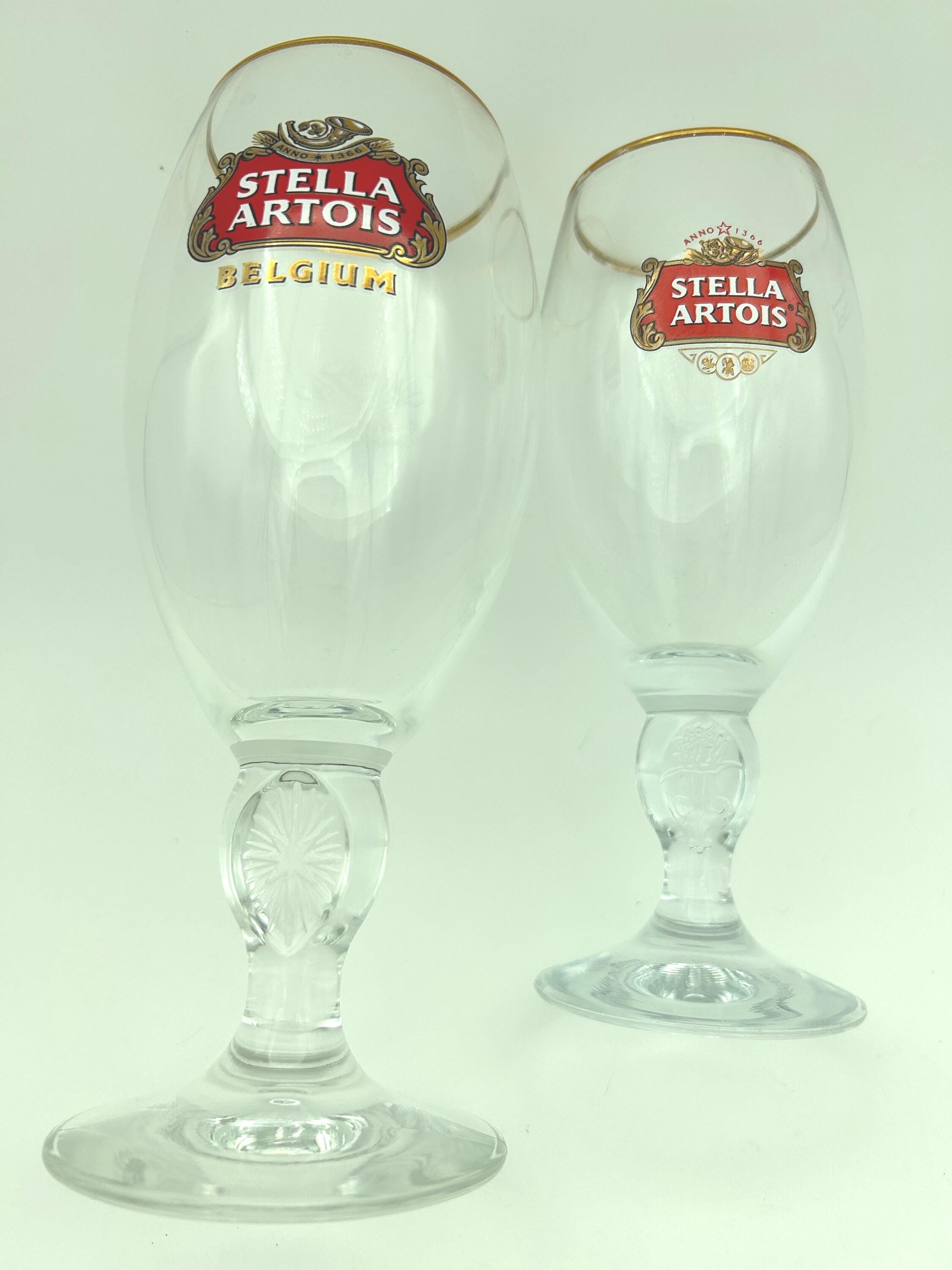 4-Piece Stella Artois Belgium Anno 1366 Logo Souvenir Beer Glass 