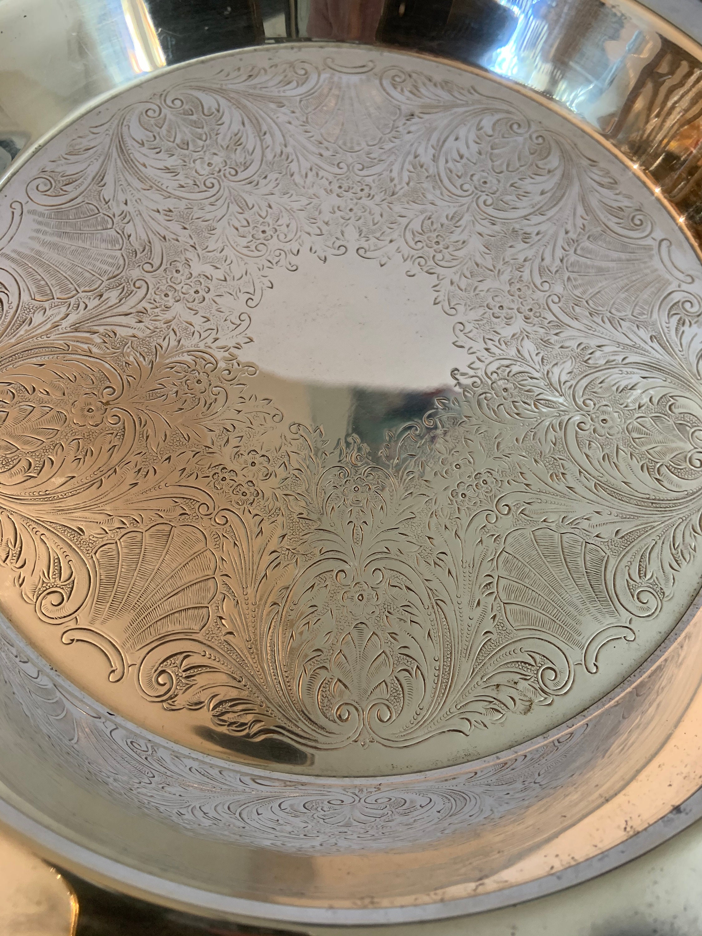 Vintage Sheridan Silver Company Silver on Copper Ornate 12 Etsy