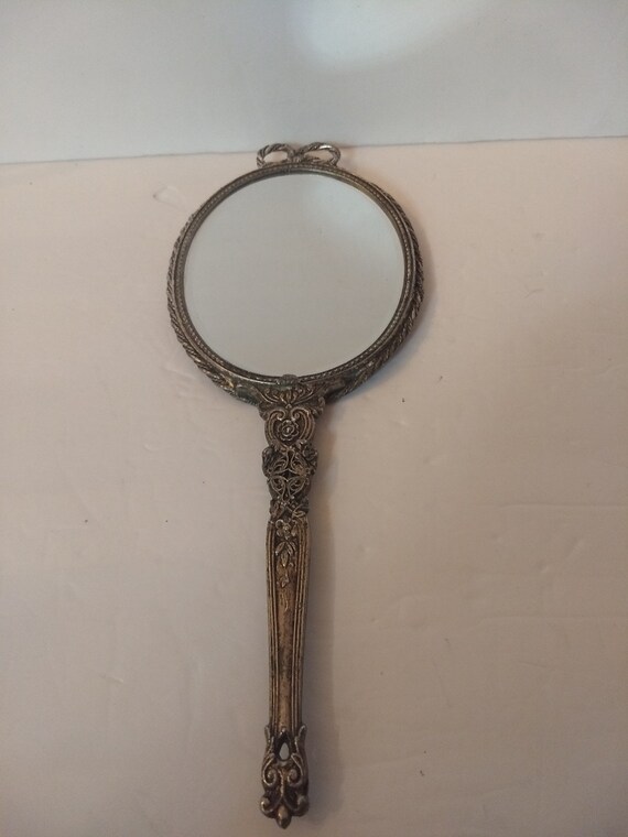 Vintage Large Ornate Victorian Style Silverplated Handheld Vintage Large Ornate Victorian Style