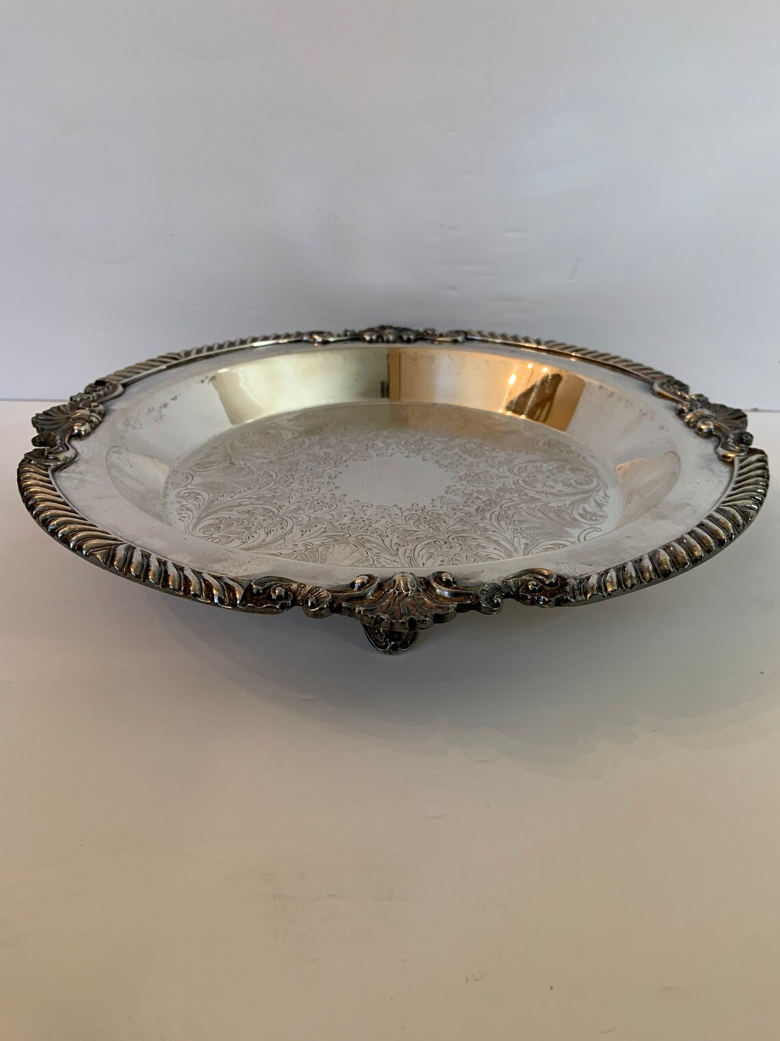 Vintage Sheridan Silver Company Silver on Copper Ornate 12 Etsy