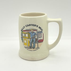 Vintage 1977 Southcrest Products, Inc. Billy Carter's Mug Collectible Gas Service Station 16 Ounce Beer Stein Large Coffee Mug