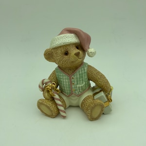 Vintage Lenox Handcrafted Teddy Claus Fine Ivory China 24k Gold Accented 5&quot; Figurine From The Lenox Classic Teddy Bear Sculpture Collection