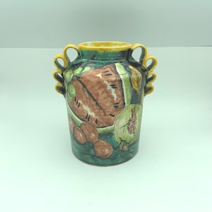 Mayolica Santa Rosa Guanajuato Handmade Traditional Mexican Majolica Folk Art Pottery Fruits 7" Spice Ginger Jar Hecho En Mexico (No Lid)