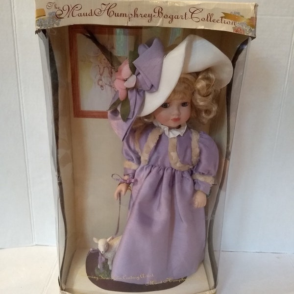 Maud Humphrey Bogart Brass Key Collection Little Bo Peep & Sheep Genuine 16" Porcelain Doll With Certificate Of Authenticity In Original Box