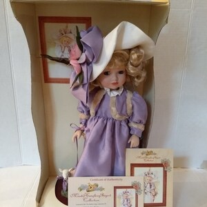 Maud Humphrey Bogart Brass Key Collection Little Bo Peep & Sheep Genuine 16 Porcelain Doll With Certificate Of Authenticity In Original Box image 3