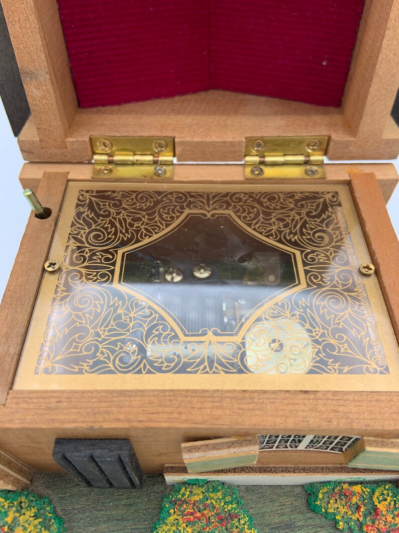 Vintage Toyo Japan Rustic Wooden Cabin Cottage Music Box Plays Etsy