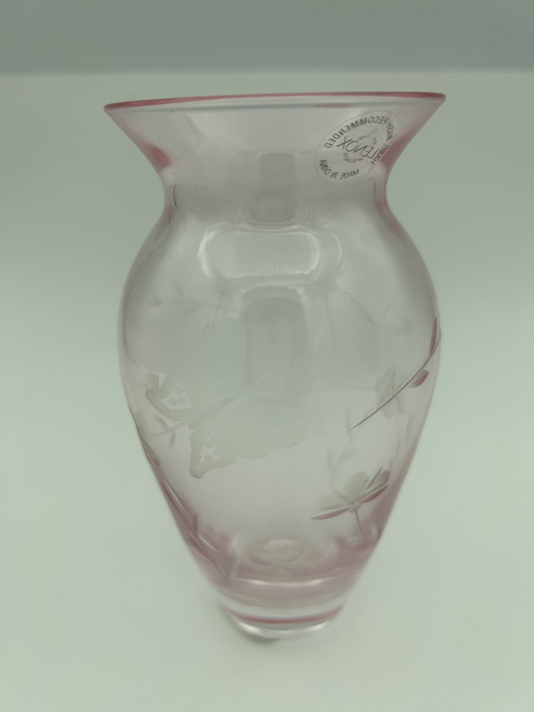 Lenox Crystal Pink Glassware Butterfly Meadow Etched And Cut