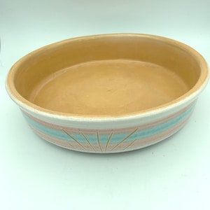 Vintage Lee's Pottery MFG Paramount California Southwestern Native American Style #C2 Large 12 Inch Stoneware Planter Bowl Dish Pot