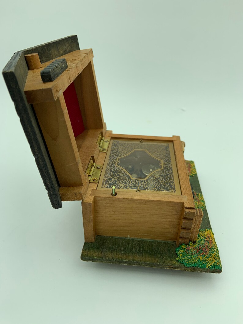 Vintage Toyo Japan Rustic Wooden Cabin Cottage Music Box Plays Etsy