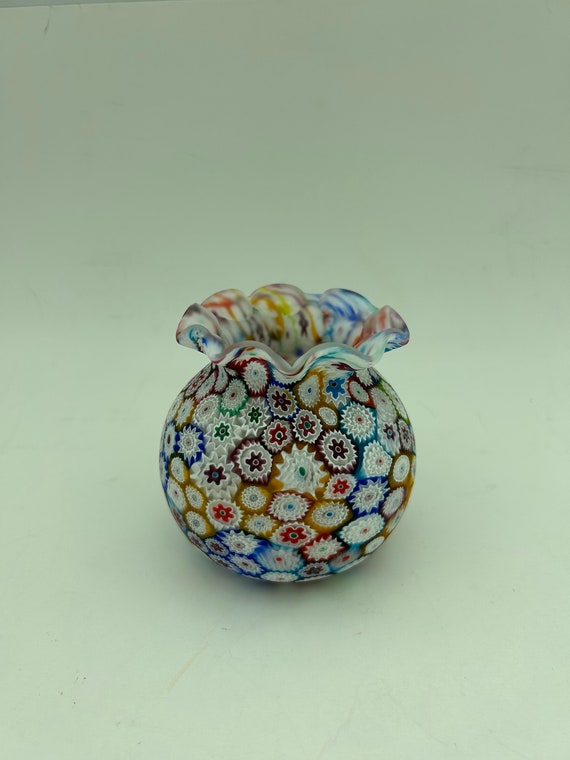 Vintage Handblown Murano Italian Art Glass Millefiori Small