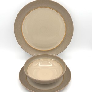 Vintage 3-Piece Dansk Studio Levien Solara Sand Pattern Dinnerware Set Includes 10" Dinner Plate, 8" Salad Plate And 6" Soup Cereal Bowl