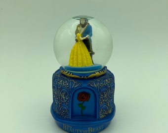 Vintage Disney Theatrical Group Ltd. Beauty And The Beast The Smash Hit Broadway Musical Souvenir Miniature 4 Inch Snow Globe Waterglobe
