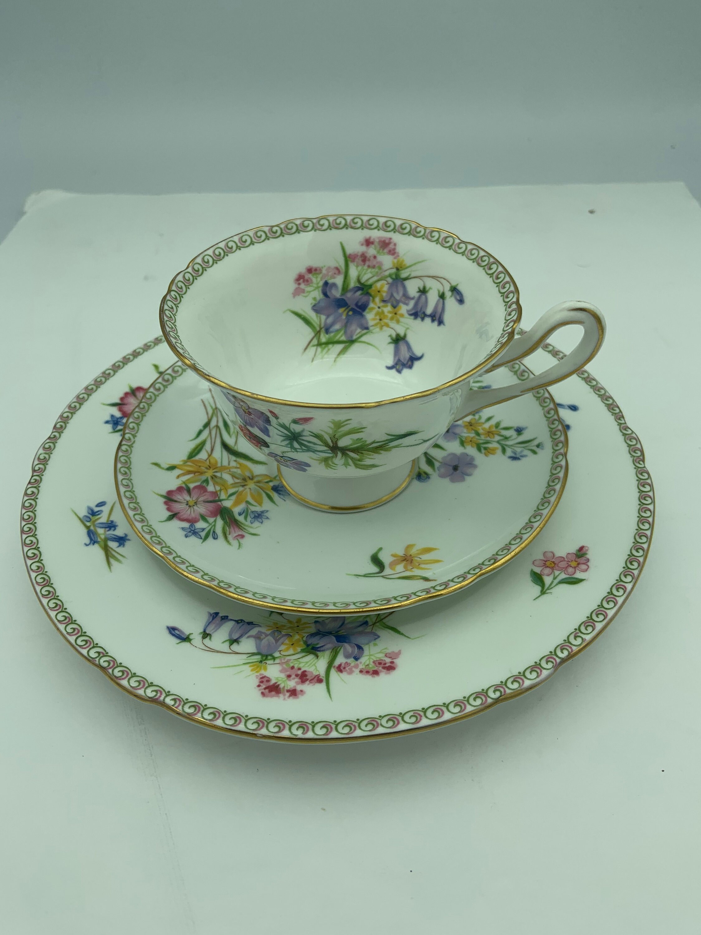 Vintage Shelley England Fine Bone China 3Piece Trio Wild Etsy