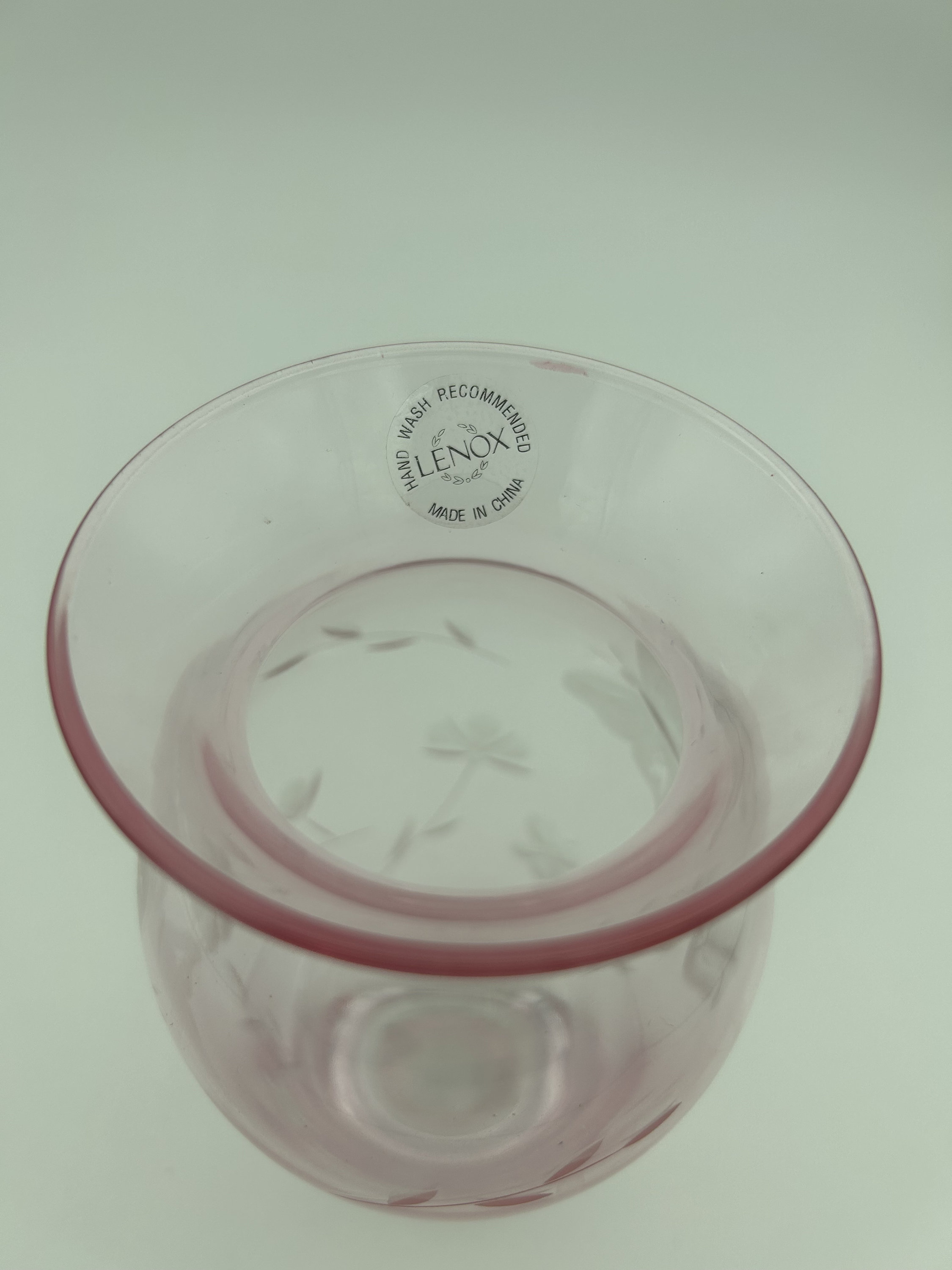 Lenox Crystal Pink Glassware Butterfly Meadow Etched And Cut