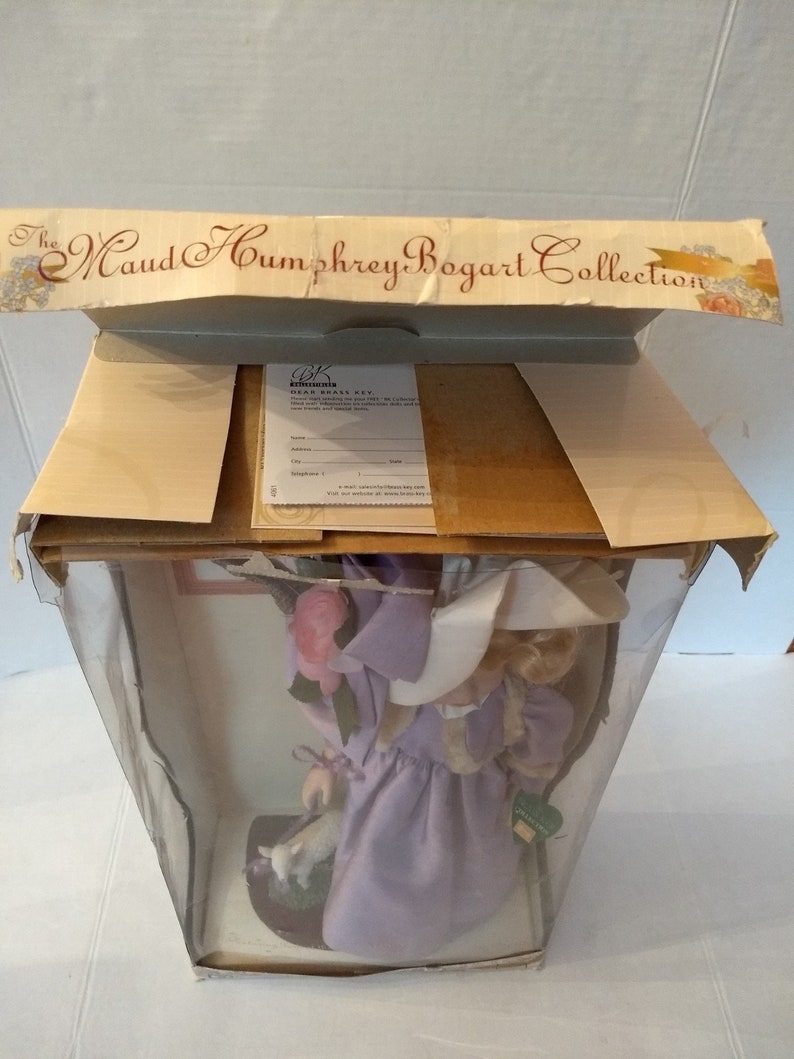Maud Humphrey Bogart Brass Key Collection Little Bo Peep & Sheep Genuine 16 Porcelain Doll With Certificate Of Authenticity In Original Box image 10