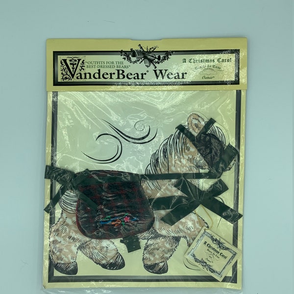 Vintage 1996 VanderBear Wear #5554 "Outfits For The Best-Dressed Bears" A Christmas Carol Bearly In Tune By Oatsie In Original Packaging