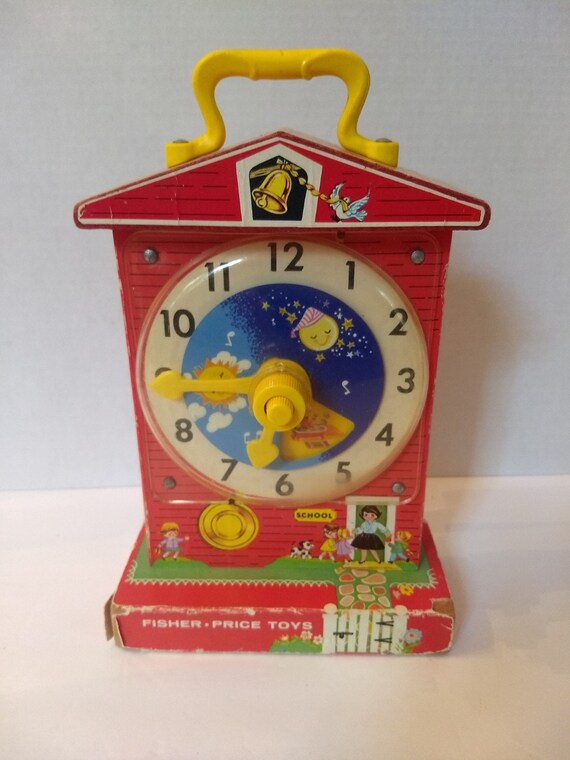 fisher price teaching clock vintage