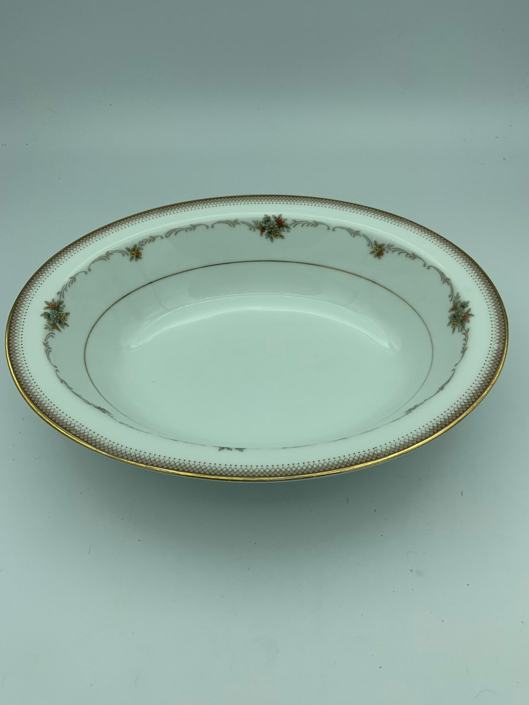 Vintage Noritake Joanne Pattern 6466 Floral and Gold 10 Inch Oval