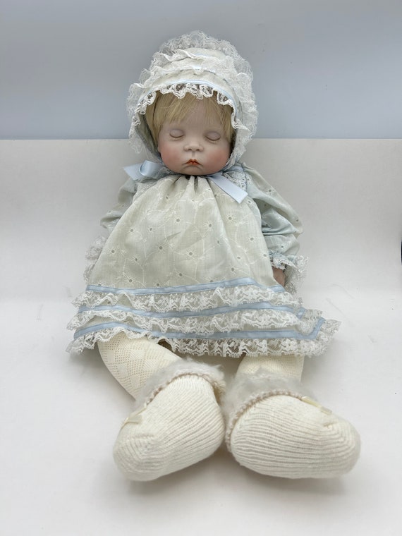 Vintage 1986 Sugar Britches Reproduction of A Boots Tyner Design 19 Lifelike Porcelain Cloth Weighted Blonde Newborn Baby Girl Doll Etsy Canada