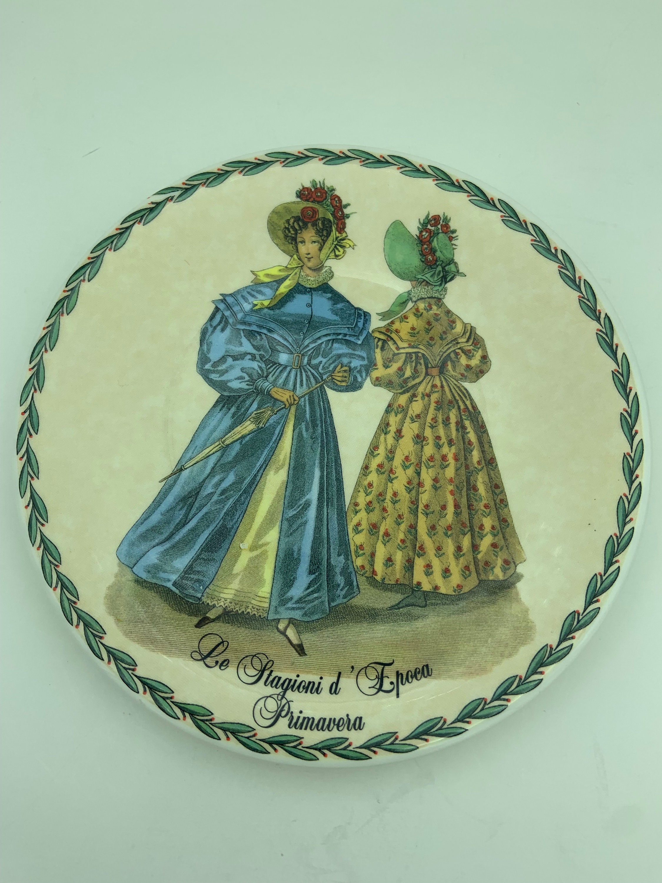 Set of 4 Vintage Ceramica Due Torri Made in Italy Victorian Ladies 