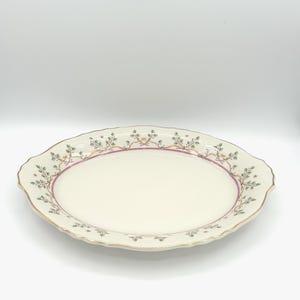 Vintage Syracuse China Federal Shape Pendleton Pattern Large 14" Oval Serving Platter Tray With Green Leaves, Tan Scrolls, Stars & Gold Trim